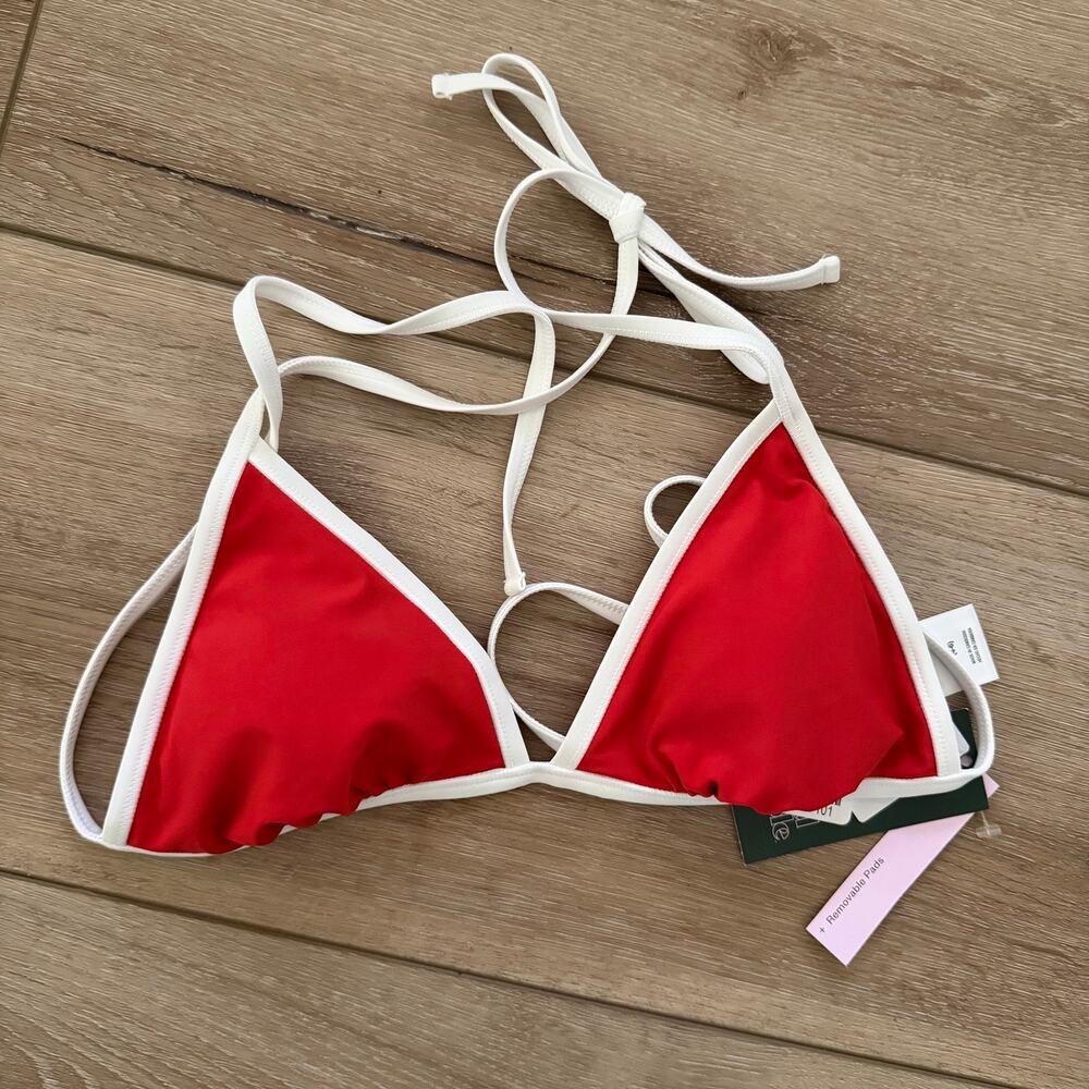 Wild Fable NWT Triangle Bikini Top in Red and White Size Small